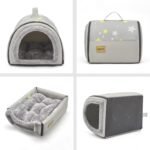 Jiupety Dog House Cozy, 2 in 1 Small Dog House, L Size for Small Medium Dog, Grey - Image 8