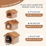 Jiupety Cute Small Dog House Indoor, Foldable Dog House Kennel Bed Mat with Cushion, L Size Dog Tent Up to 31 lbs Dog, Brown - Image 2