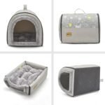 Jiupety Dog House Cozy, 2 in 1 Small Dog House, L Size for Small Medium Dog, Grey - Image 5