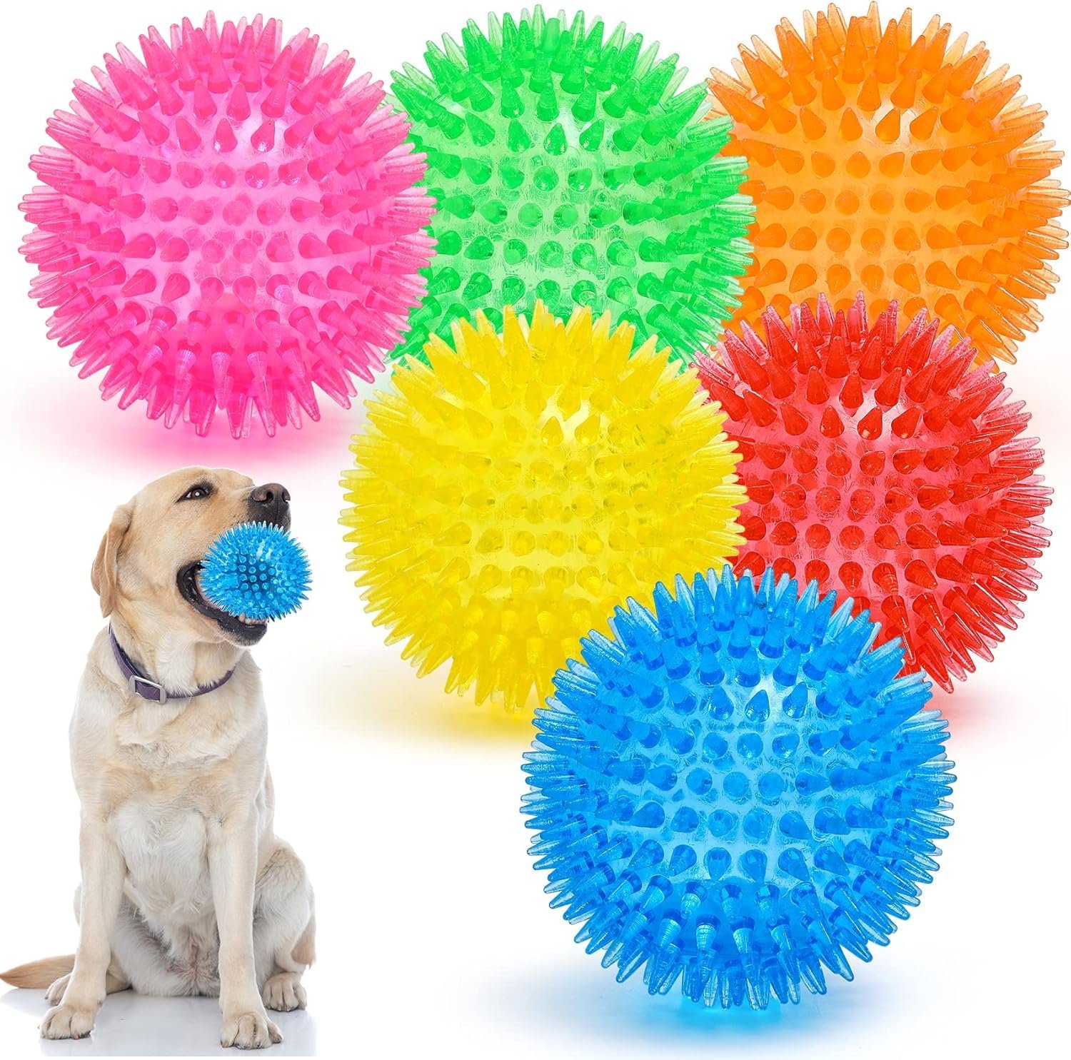 81L2j0LyzDL._AC_SL1500_.jpg Puppy Chew Toys Six Balls for Teething, BPA Free Non-Toxic (6 Colors) - Image 1