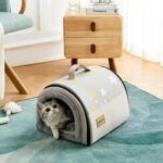 Jiupety Dog House Cozy, 2 in 1 Small Dog House, L Size for Small Medium Dog, Grey - Image 9